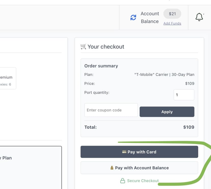 结账界面，显示订单摘要和支付选项